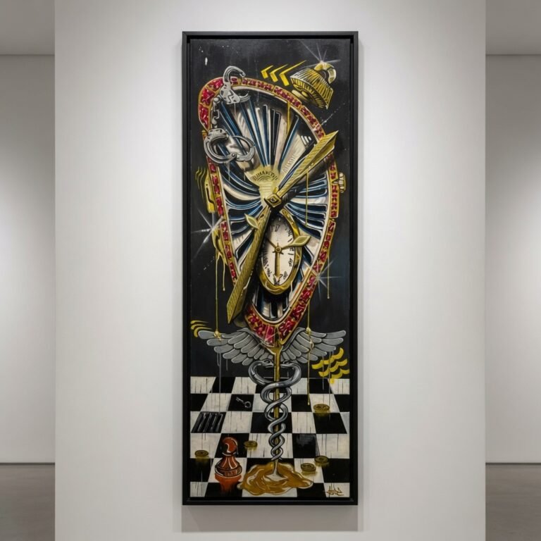 Grace Kelly par Acide, portrait mosaïque d'horloges - vue détaillée 2/13, œuvre originale exposée à Nice