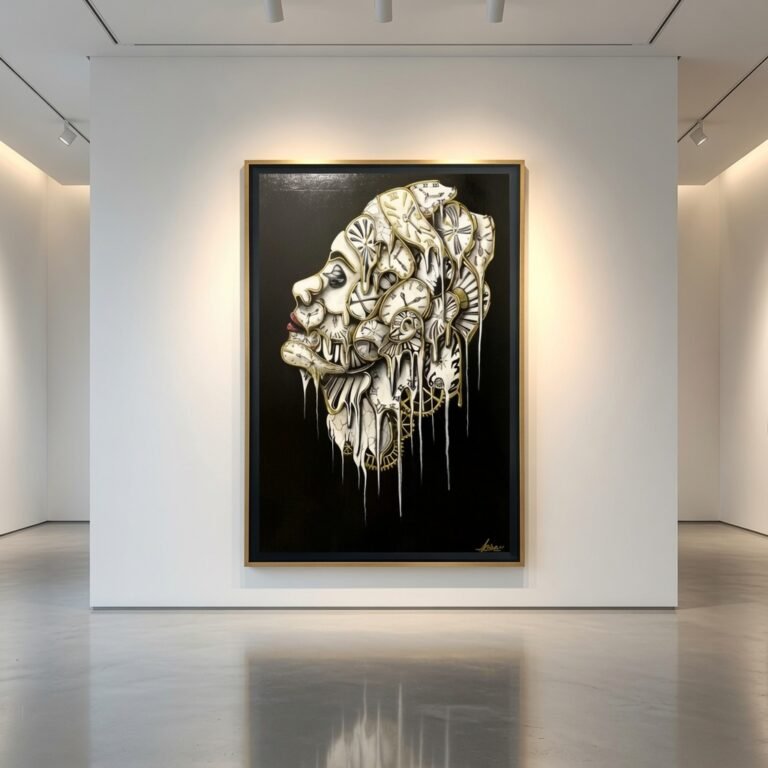 Grace Kelly par Acide, portrait mosaïque d'horloges - vue détaillée 13/13, œuvre originale exposée à Nice